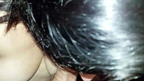A busty woman gives great blow job and tits fuck for a huge facial