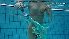 18-year-old beauty goes nude in the pool