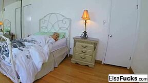 Elsa Jean has a surprise wake up call with a creampie