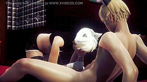 Asian game features Yaoi femboy action with big cocks