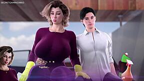 3D game of virgin blonde getting monster cock in her ass