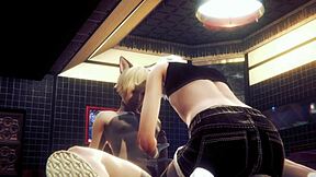 Yaoi Femboy Alan Gives Handjob and Blowjob in Sissy Trap Anime Crossdresser Game