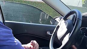 Public car handjob leads to intense outdoor cumming session