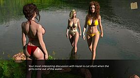 Nursing back to pleasure with hot brunette AV3D game