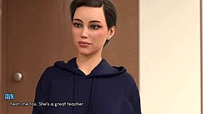3D adult game with blowbang and cumshots