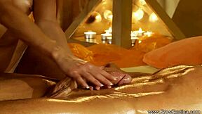 A blonde MILF gives a happy ending to a man with a big dick
