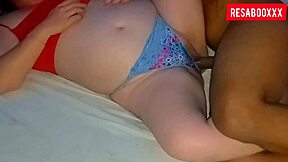 Big black cock cums inside chubby amateur's ass