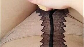 Beautiful orgasm from pantyhose rubbing - depravedminx