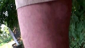A blonde Italian housewife has an orgasm while having sex with a stranger in a public place