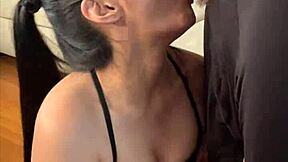 Hot Asian babe gets a mouthful of cum in this homemade porn video Fetish