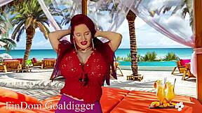 Big tits bouncing while playing a sex game and getting financially dominated