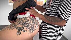 A small girl with a tattoo gets a job as a farmhand and has sex with her new boss