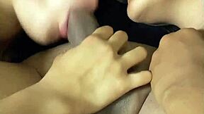 First time lesbian experience with a cock in a 3 girl threesome