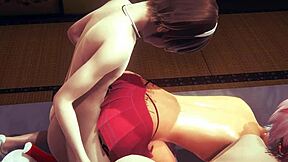 three femboys dive into a wild creampie threesome action
