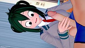 Froppy in her uniform visits the nurse for a handjob