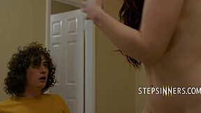 Stepmother’s forbidden desire for her stepson in dirty talk and action