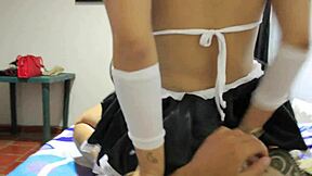 Beautiful bisexual amateur from Canada gets her stress relieved by a service employee