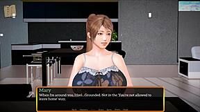 A walkthrough of the visual novel style game My new stepfamily 589