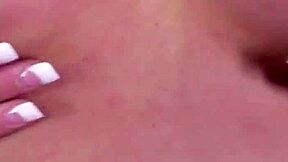 Beautiful brunette gives blowjob and gets fucked by her friend
