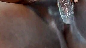 Big boobed black beauty has a fantastic solo performance with a lot of squirts