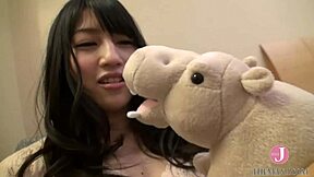 Sucking Cock Deep on All Fours with Intense Vacuum Blowjob. Masterful Deepthroat and Tit-Job Combo