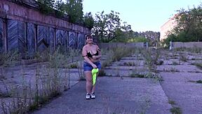 Outdoor striptease with big ass amateur MILF and more