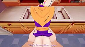 Chichi gets stuck in the kitchen in this animated film