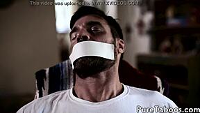 Small girl and guy both cum on their faces in front of her stepfather