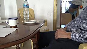 Pregnant stepmother catches me jerking off and loves it