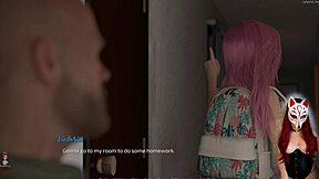 Steamy animation with a gaming theme and a young girl exploring her body