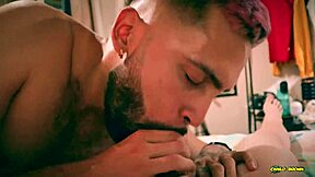 Skinny twink gets a messy facial in gay movie