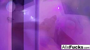 The beautiful adult film actress Alix Lynx takes a sexy shower
