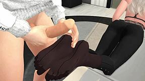 Hey, Watch This 18-Year-Old Neighbor Jerk with Tights Footjob!