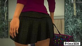 Prime3dx's big booty, big cock futa cum play animation