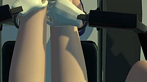 Rin's solo pleasure with a futuristic touch