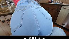 Stepson and stepmother enjoy passionate anal in the kitchen