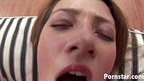 Kayla Skygareva has a big ass and she gets it fucked hard with cum on her face