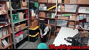 Spy cam captures a steamy Arab teen shoplifting and giving a blowjob