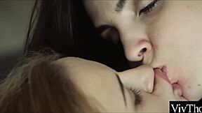 Hot blondes and brunettes engage in intense lesbian sex