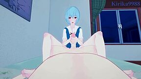 Intense sex with Rei and Asuka in 3D Evangelion
