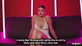 Hot chicks Alexis Crystal and Angelique Lapiedra ignite lesbian passion with intense fingering. Their tattooed bodies collide in wild muff diving.