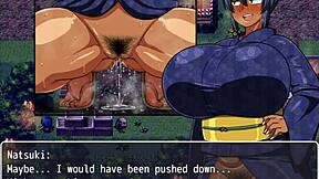 Tanned girl Natsuki's wild exhibitionist adventure in 3D hentai