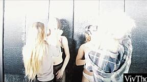 Hot blondes and brunettes engage in intense lesbian sex