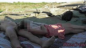 French Teacher Sucks Cock on Public Nude Beach!