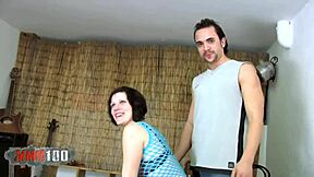 Young French girl gets her small tits fucked hard