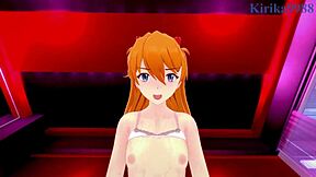 Intense sex with Rei and Asuka in 3D Evangelion