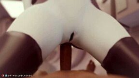 loona's big ass gets wild in clothed hentai action