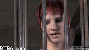 A woman tied up and humiliated in the garage