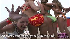 Spring break fun of college girls in USA