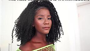 Young ebony girl's first anal scene with a stud